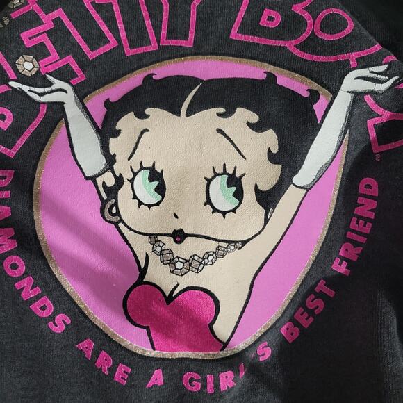 Vintage Betty Boop Sweatshirt Grey Universal Studios Diamonds 90s Plus Size 2X - Picture 7 of 14